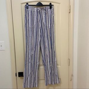 NWT Just Living Linen Blue Stripe Pants